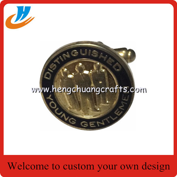 Hengchuang crafts cheap wholesale custom 3D metal cufflinks for men