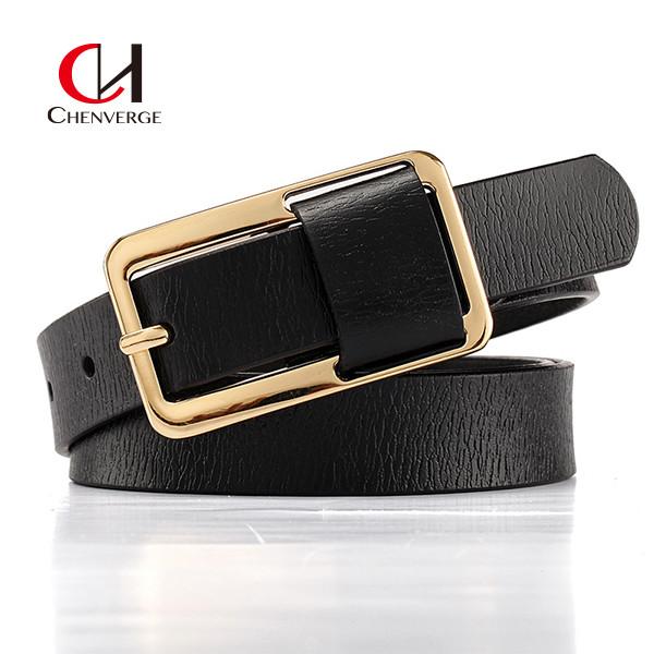 Genuine Cowhide Thin Ladies Leather Belt Fashion Personality Needle Buckle