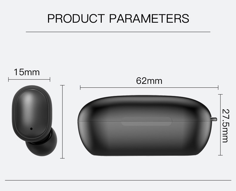 ABS Noise Canceling Wireless Earbuds 20KHz FCC With Mic Lightweight
