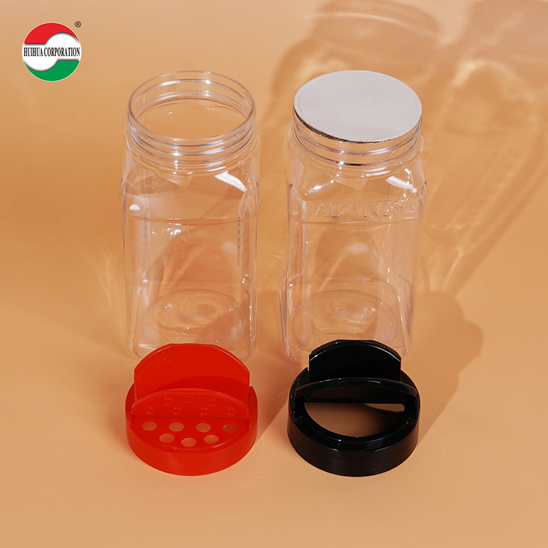 Salt Pepper Chili Cookie Seasoning Cylinder Container Screw Cap PET Plastic Spice Jar with Screen Printing for Cookware