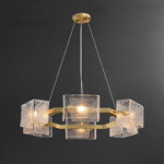 H65 Brass Contemporary Modern Decorative Lamps Water Ripple Glass Light Tricolor
