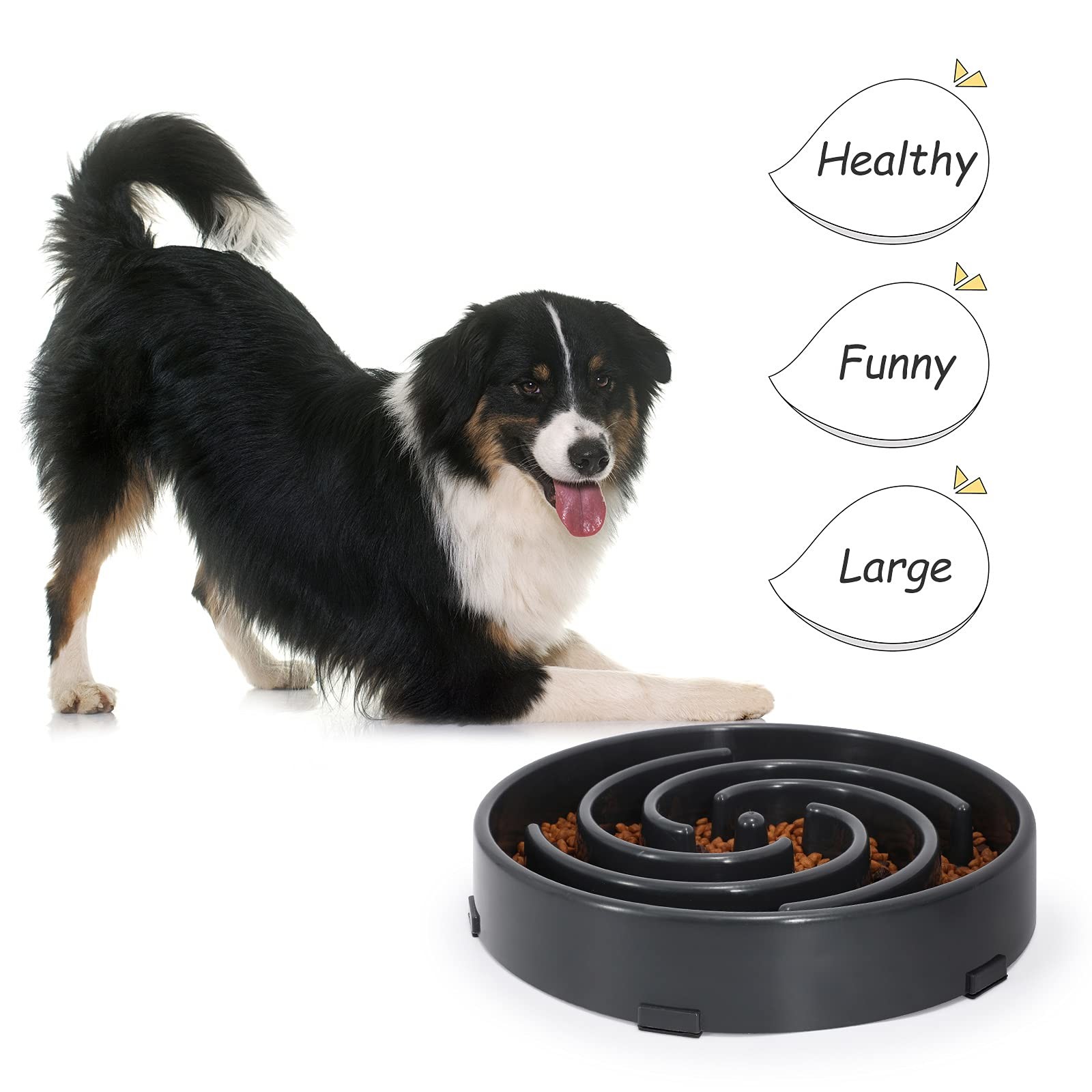 Slow Feeder Dog Bowls For Large Dogs Anti-Chocking Slower Feeder Dog Puzzle Bowl Pet Slow Eating Interactive Bloat Stop