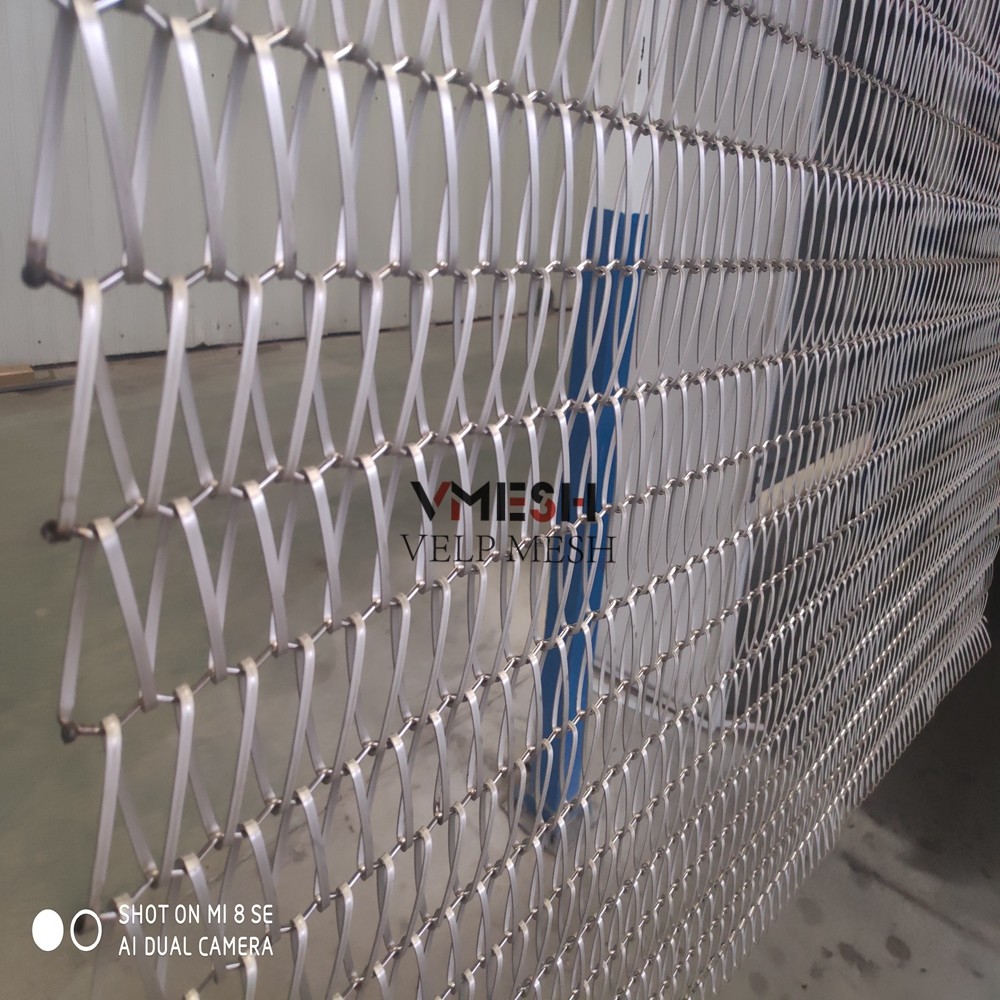 Architectural Conveyor Belt Stainless Steel 316 Woven Metal Spiral Decorative Mesh
