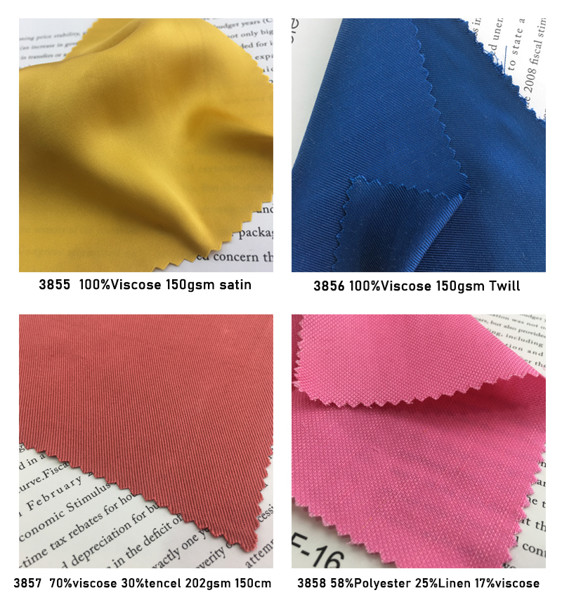 soft Wave Pattern 35% Rayon 65% Viscose Woven Fabric 140-160gsm