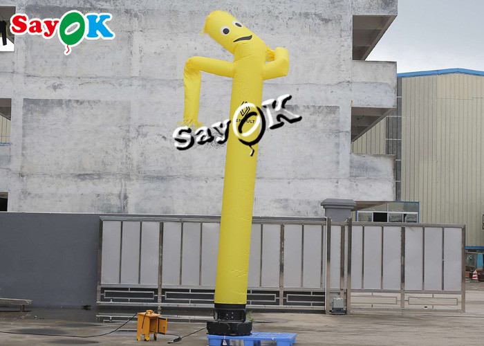 Blow Up Air Dancers Customized 5m Yellow Inflatable Tube Man For Advertising Business