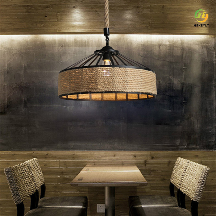 Hemp Rope Nordic Pendant Light For Clothing Store Restaurant Yurt