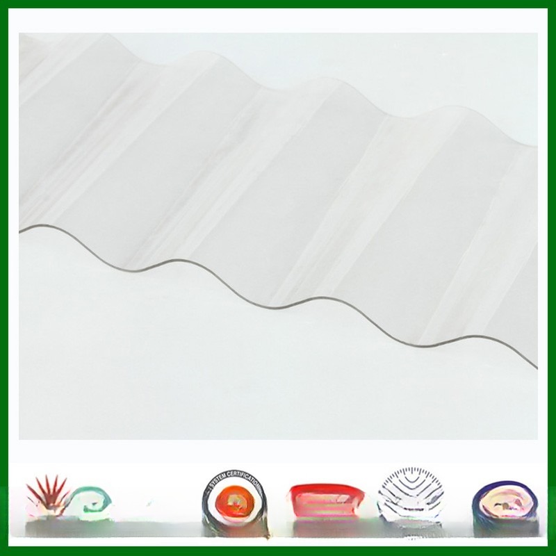 Polycarbonate Corrugated Plastic Skylight Sheet with Customized Length 0.8mm-2.8mm