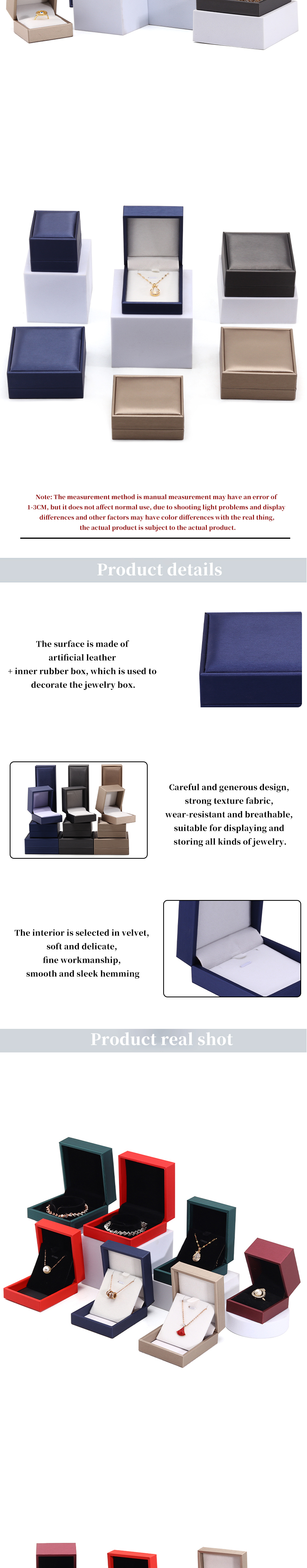 Customized Handmade Leather Jewelry Box for Rings and Necklaces Luxury Packaging