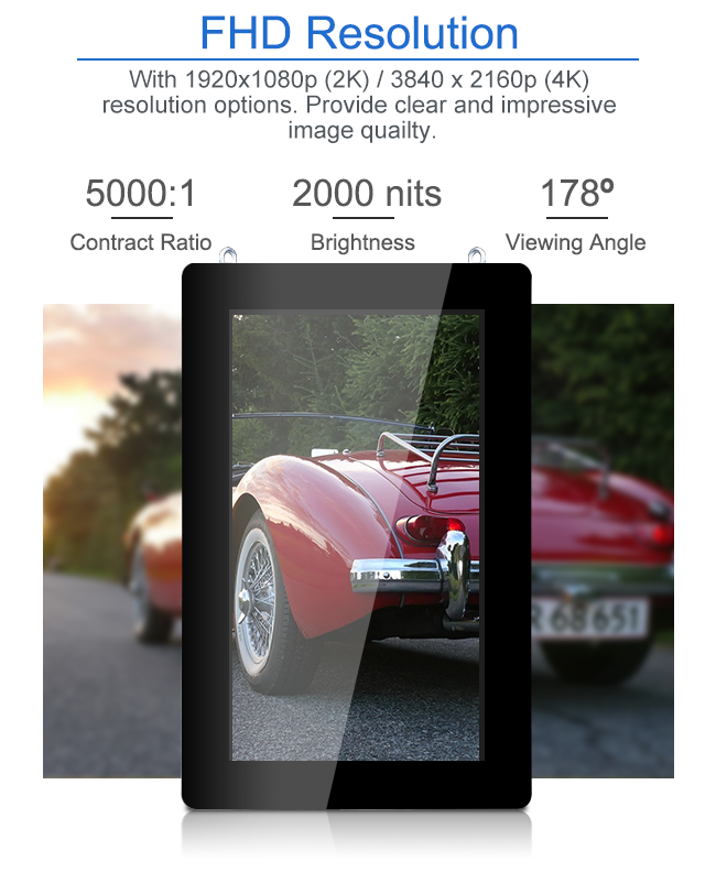 CMS IP55 Outdoor LCD Digital Signage For Advertising Vertical / Horizontal display