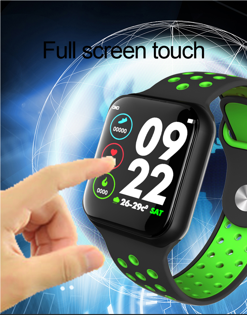 Zinc Alloy Silicone Strap Smart Watch 180mAh IOS Touch Screen Electronic Android