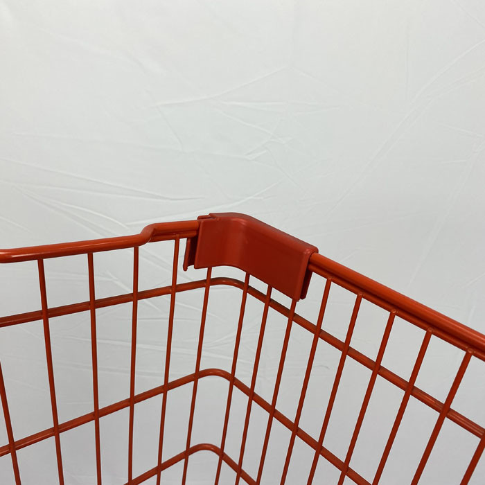 210L Customized Metal Supermarket Shopping Trolley European Type Red And Green Color