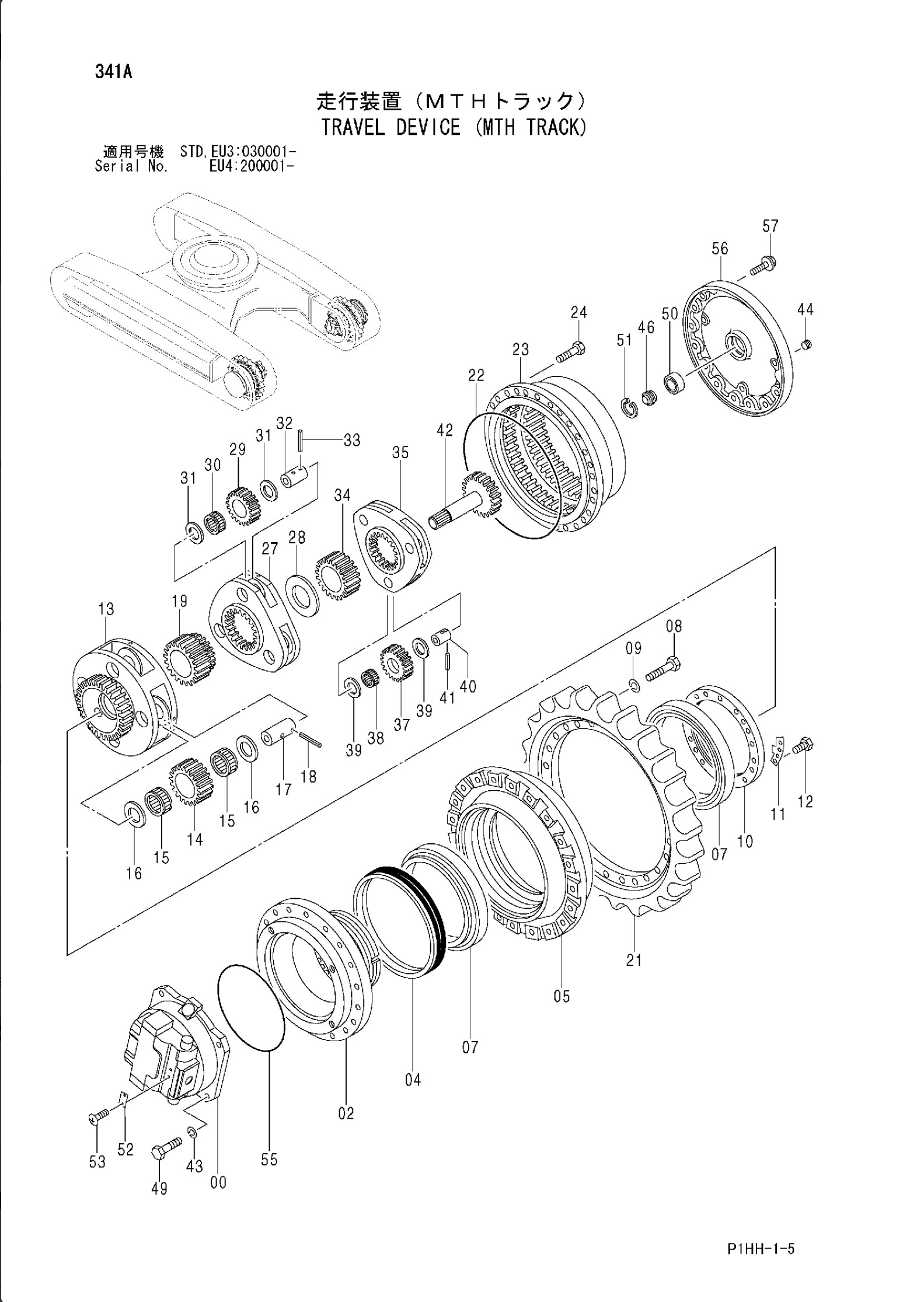 EX400-3 Excavator Travel Gearbox 24 Holes Hydraulic Planetary Gearbox