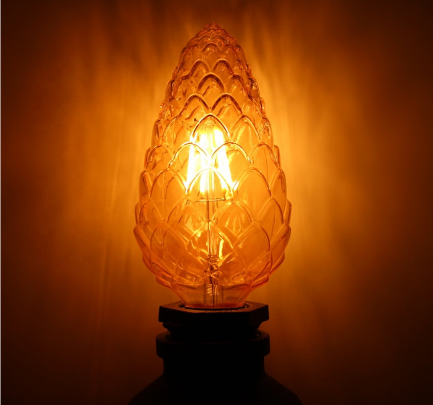 230V Vintage LED Bulbs E27 Dimmable Pine Cone Filament Bulb Decoration 2400K