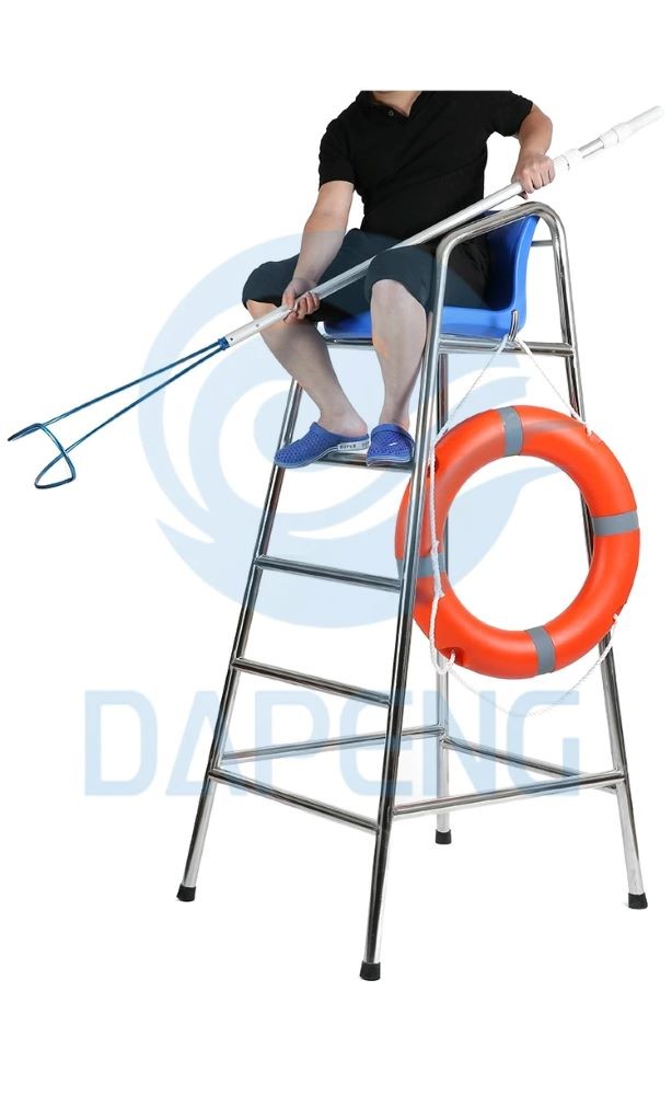 Rts Water Park 304 Stainless Steel Lifeguard Chair Sliver+Blue Other Water Play Equipment