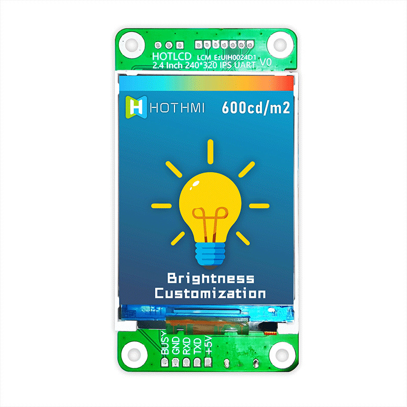 White LED 2.4 Inch 240x320 UART TFT Display With Resistive Touch
