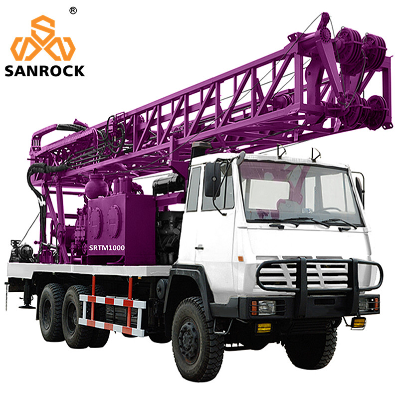 Truck Mounted Deep Water Well Drill Rig With Mud Pump 1000m