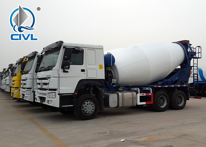 EUROII SINOTRUK HOWO Mobile Mixer Cement Truck LHD 10CBM 290HP Engine 8-10cbm tank body capacity