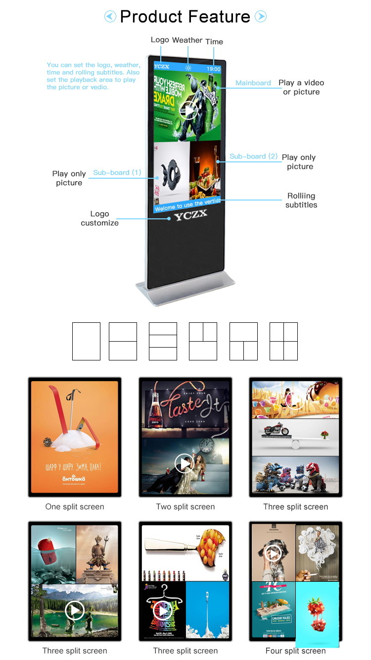 Indoor 10 Points Multi Touch Screen Kiosk With Time Switch Function
