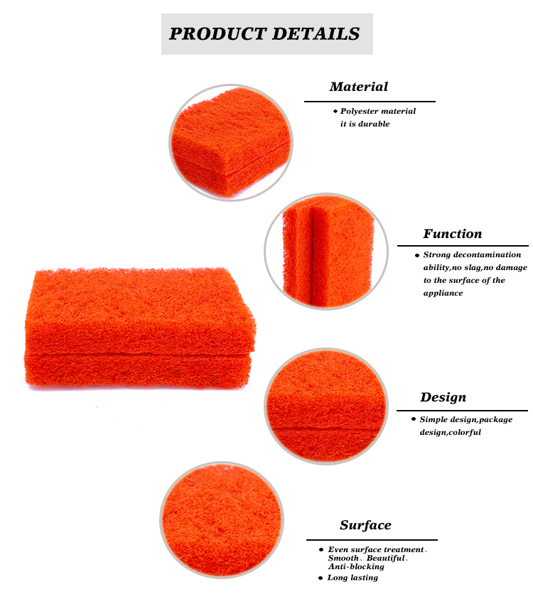 Polyester Cleaning Scouring Pad Long Lasting Nylon Scouring Pad Anti Blocking