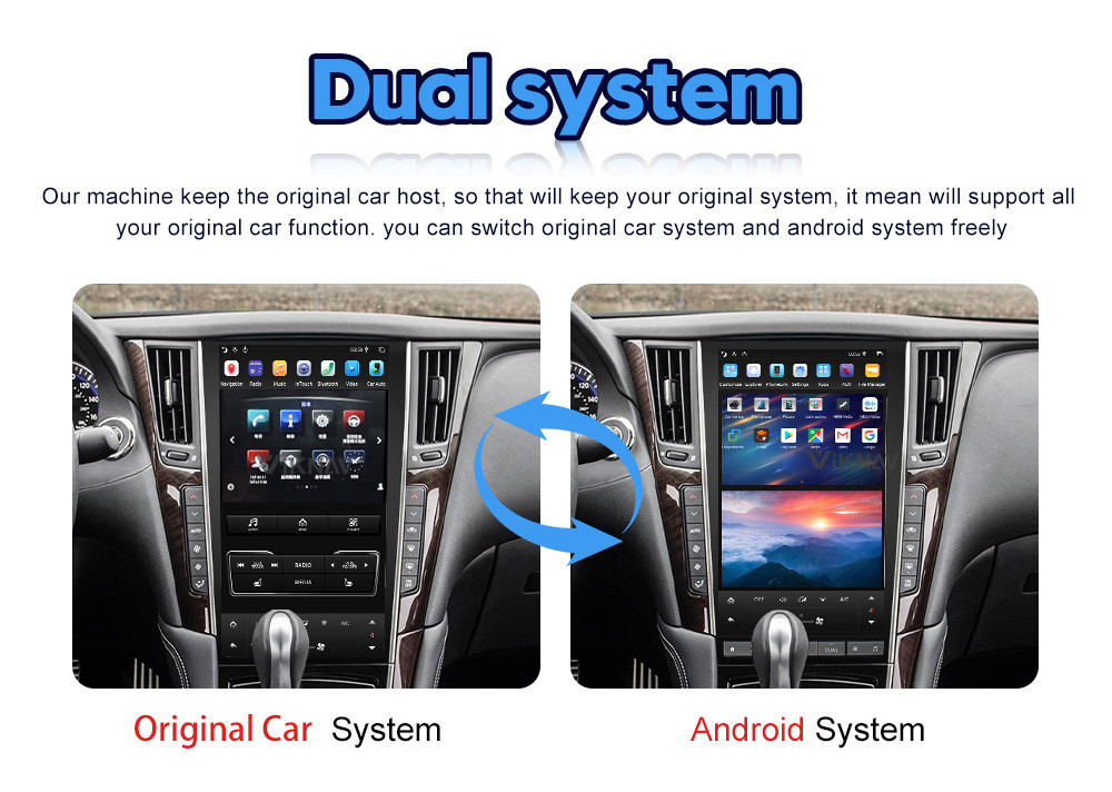 13.6inch Android Car Radio GPS Navigation For Infiniti Q50 Q50L 2012 2020