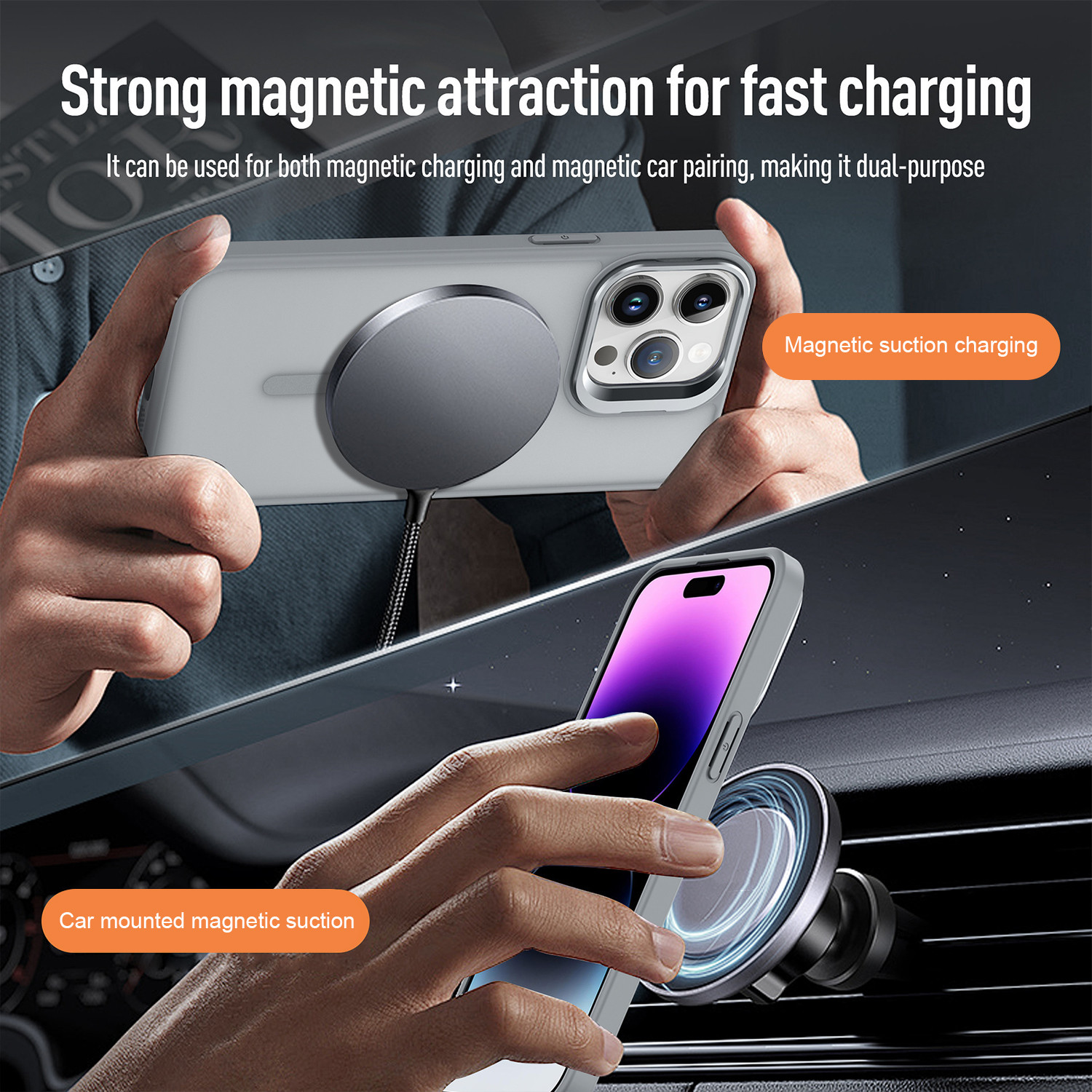 12FT Drop Protection Magnetic Phone Case With MagSafe Camera Stand