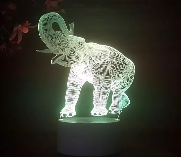 Yoga Cyan 3D Led Illusion Lamp Night Light Christmas Changeable Rohs