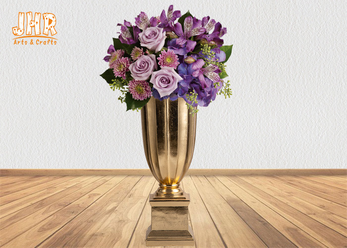 Gold Leafed Fiberglass Table Vases Homewares Decorative Items Trumpet Floor Vases
