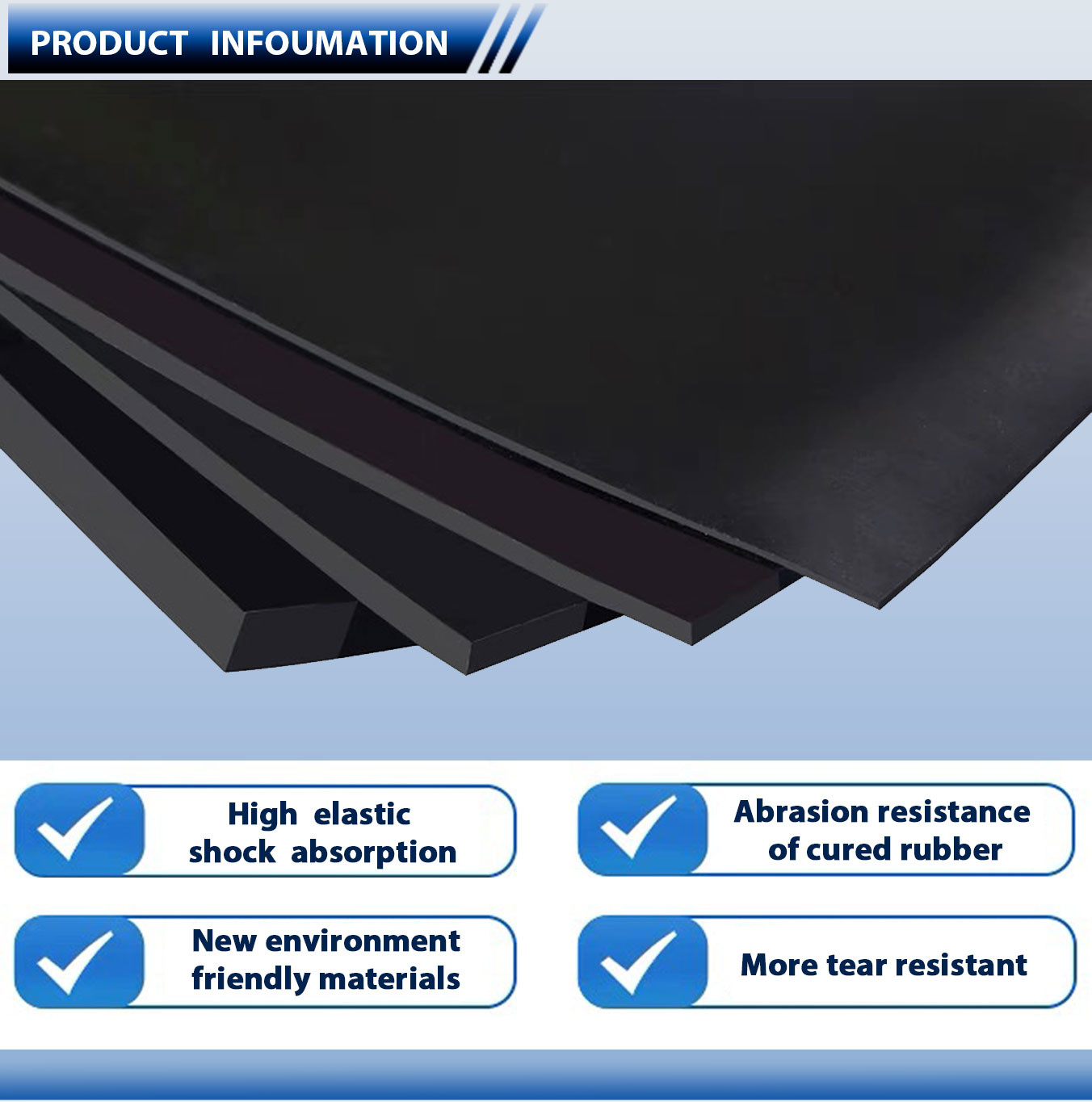 Excellent Oil Resistance And Customization Rubber Polyethylene Sheet For Model Number