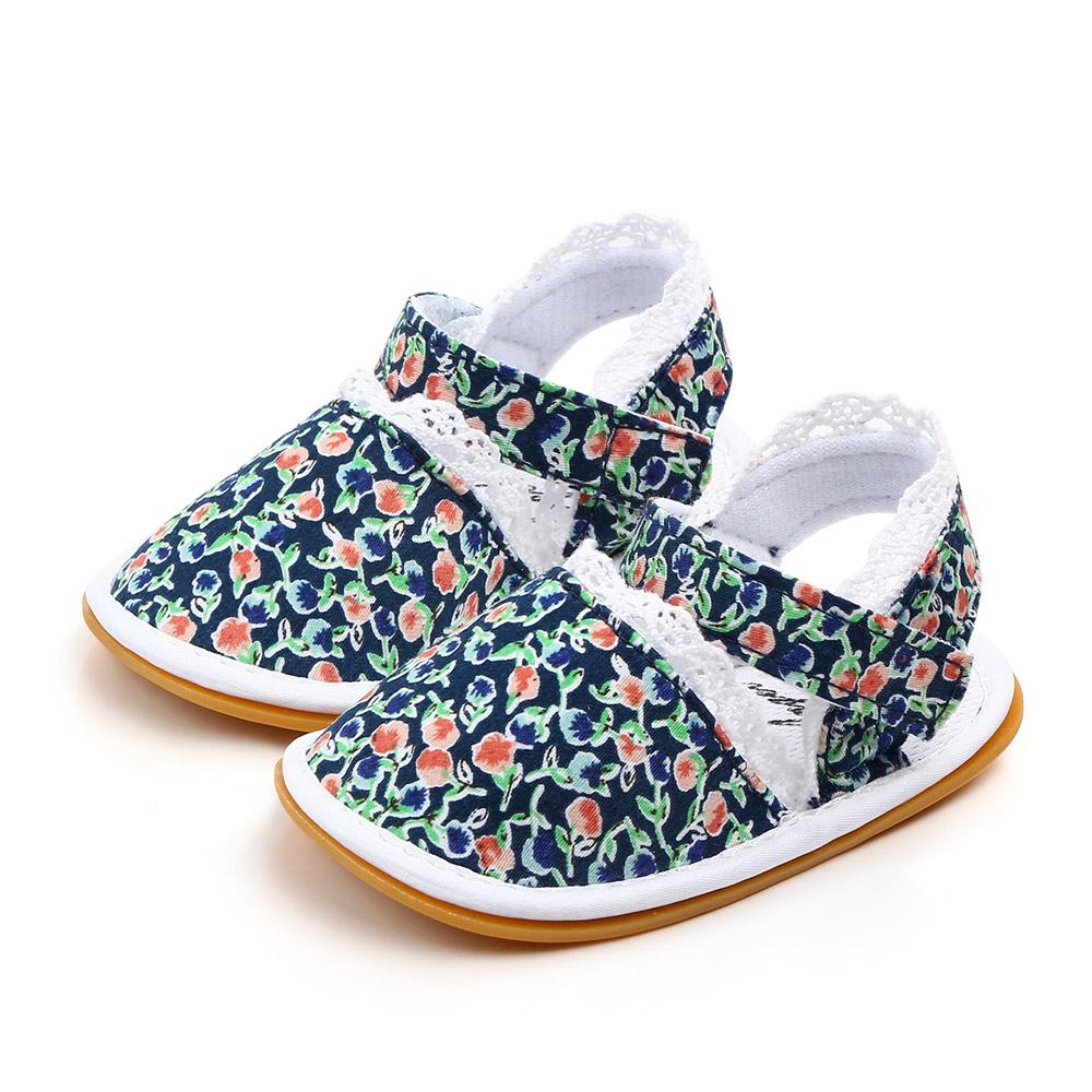 Rubber sole New style Cotton fabric antislip Princess girl infant baby toddler sandals