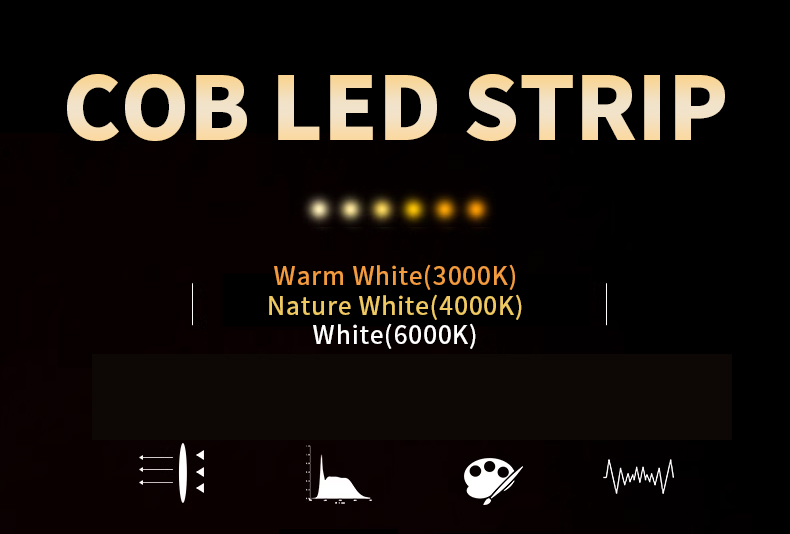 Color Changing Multicolor Flexible COB LED Strip Light 16.4ft 5m 24V for Room Bedroom Party DIY Decoration