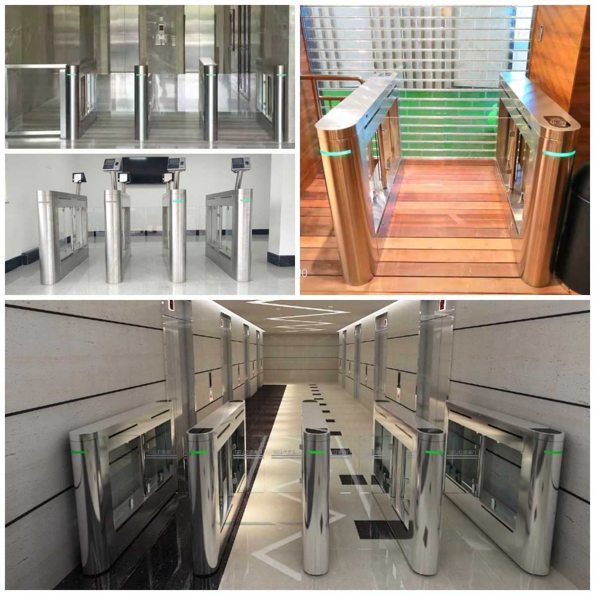 Automatic Supermarket Swing Barrier Turnstile Customized With Card Reader