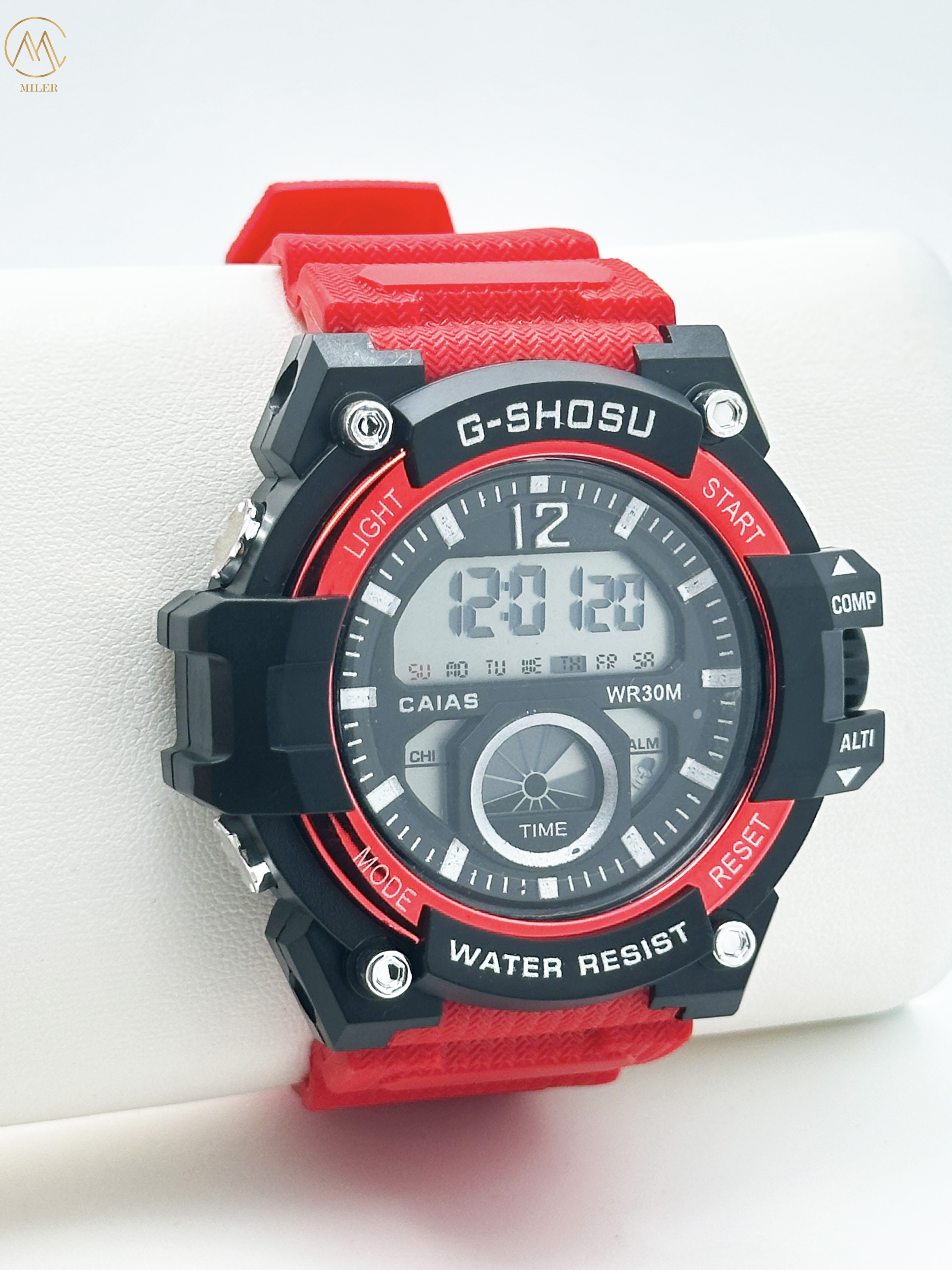 Custom Logo Digital Black Quartz Wrist Watch With Buckle Clasp 10mm Case Thickness