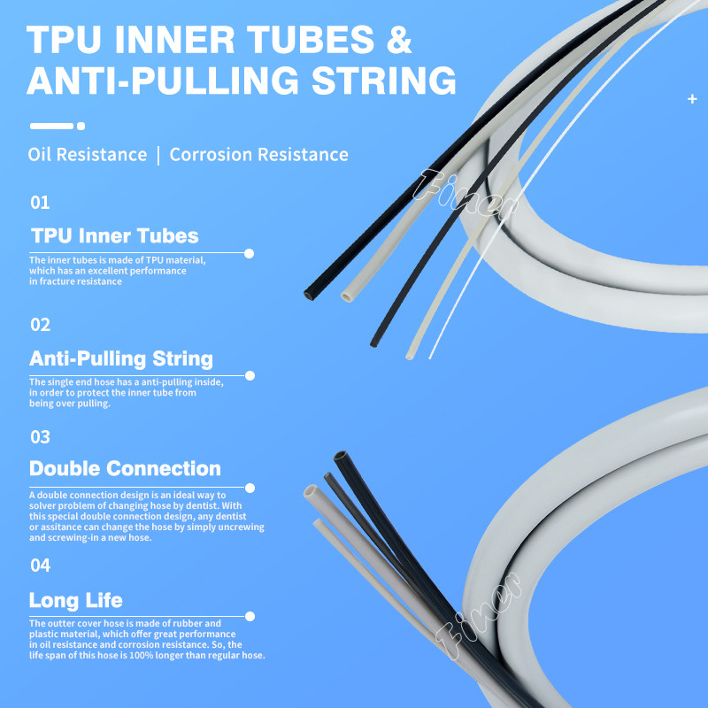 4 Hole Handpiece Tube Dental Silicone Hose Tubing For High Speed Handpiece