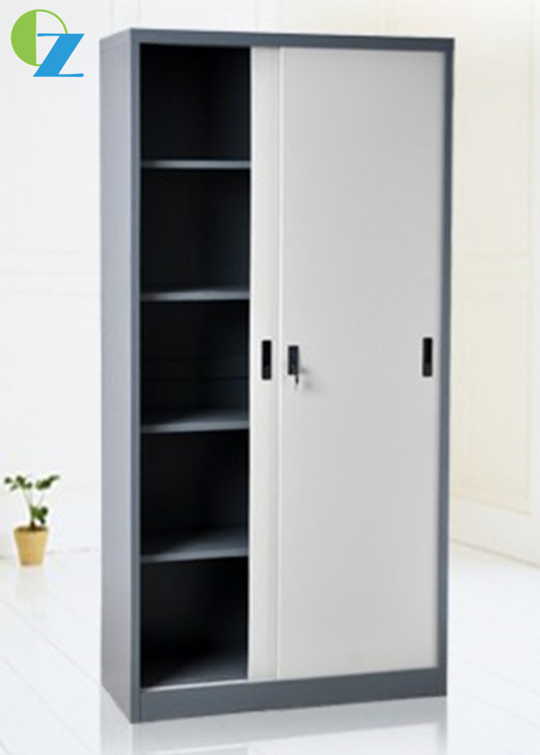 KD Structure Big Filing Cabinet Sliding Door Cold Rolled Steel