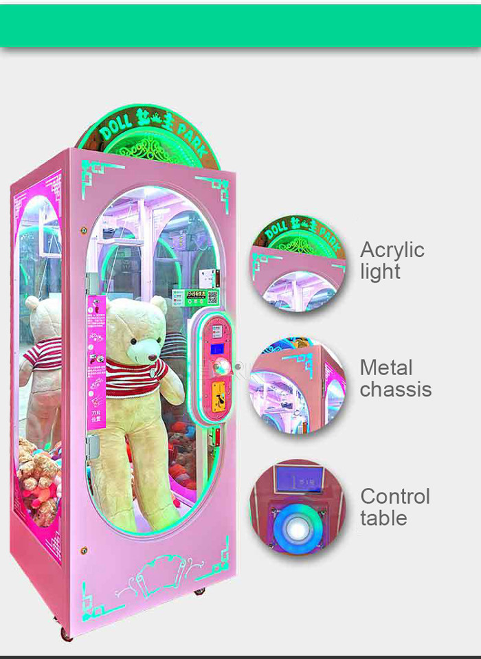 Indoor Coin Operated Vending Machine Single Doll Cutting Game equipment