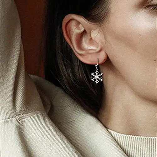 Sterling Silver Dangle Earrings Set With Link Bracelet Lobster Clasp Rhodium Plating