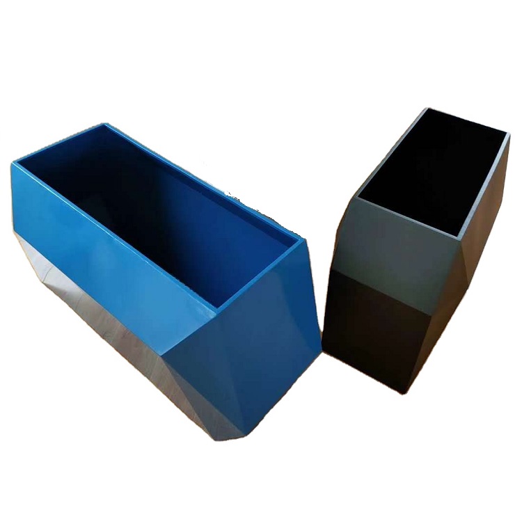 Outdoor large long square rectangle garden planters metal flower pot