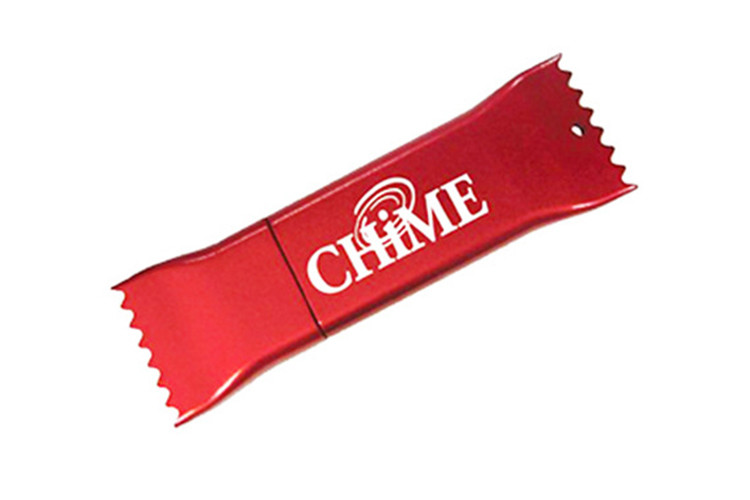 Factory supply candy shape 2GB 2.0 Red color plastic USB with customized logo and package show life brand