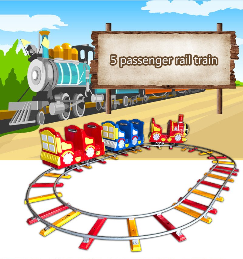 5 Seat Electric Kiddie Ride Machine On Train Track My Train Amusement Park
