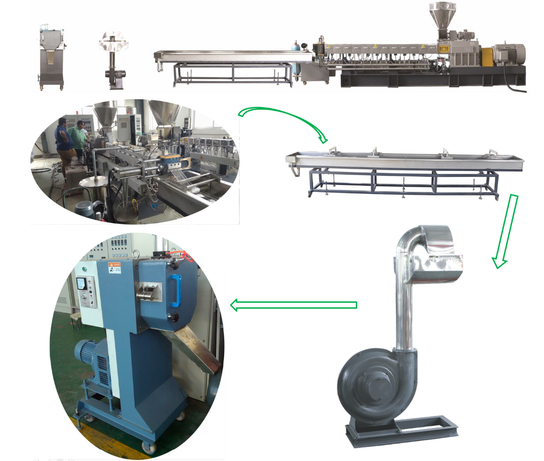 PET Parallel Double Screw Plastic Granulating Line