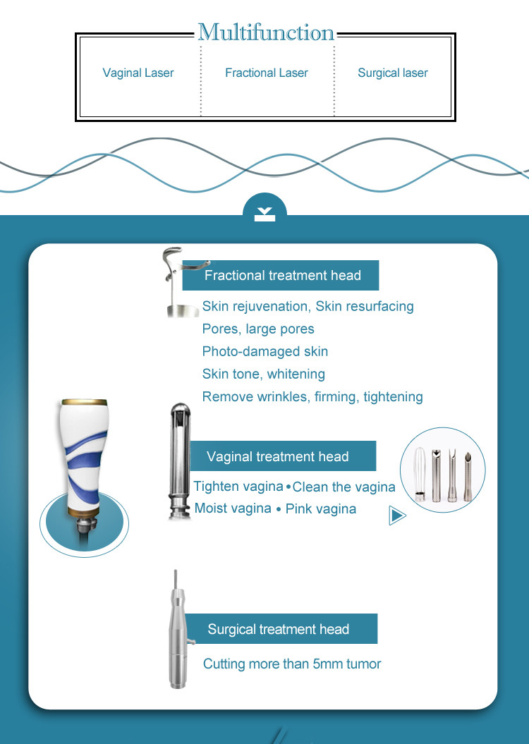 Dermatology Glass Tube Fractional CO2 Laser Machine