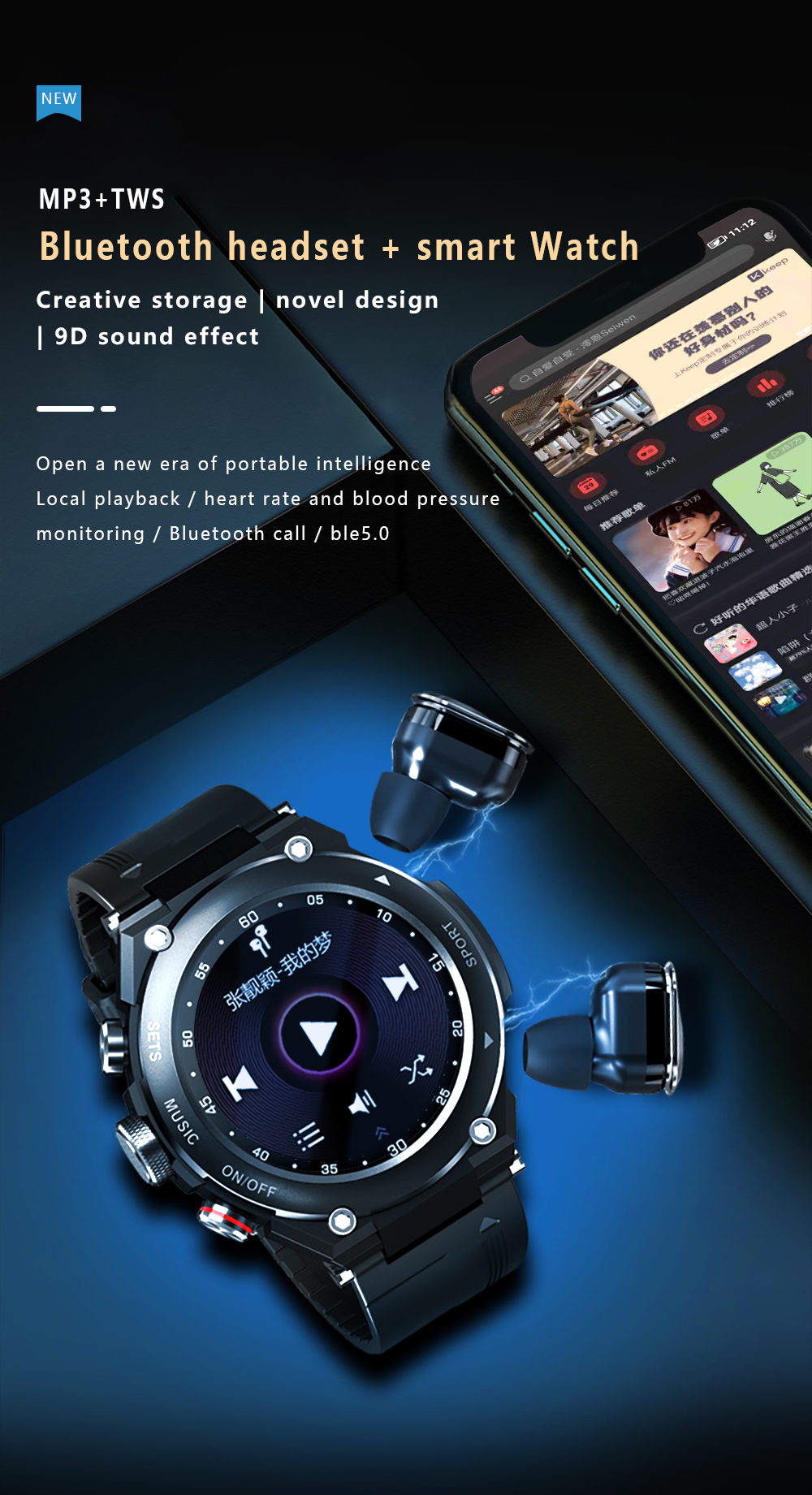 Experience the Future of Wearable Tech with TWS Smart Watch Wireless Local Music Bracelet