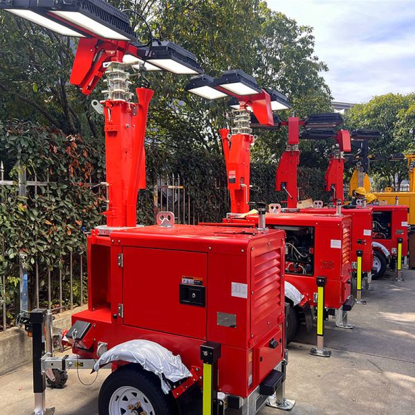 Surveillance Cameras Trailer Lighting Tower Parking Lots Security Live Footage Solar Light Tower Manufacturer
