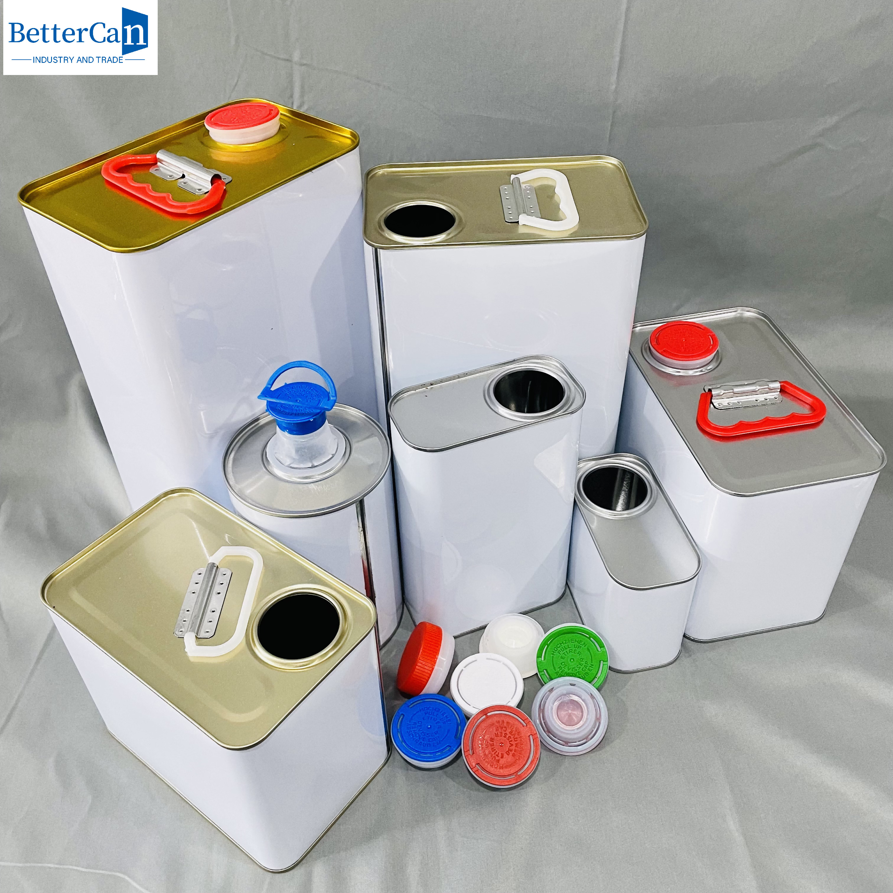 1 Quart Car Paint Sets Empty Tin Cans 1liter Square Metal Packaging