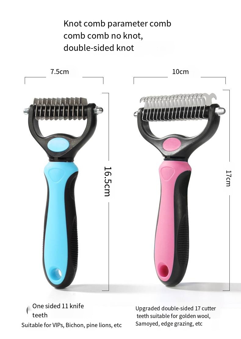 Wholesale Pet Double Sided Knotting Hair Brush Special Grooming Rake Comb For Dogs And Cats