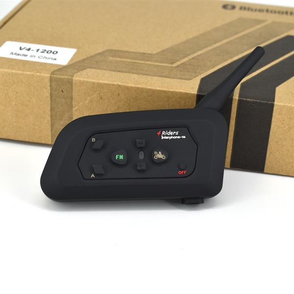 8h Talk Time Handsfree Wireless Intercom V4-1200m Support 4 Riders Inter - Communication