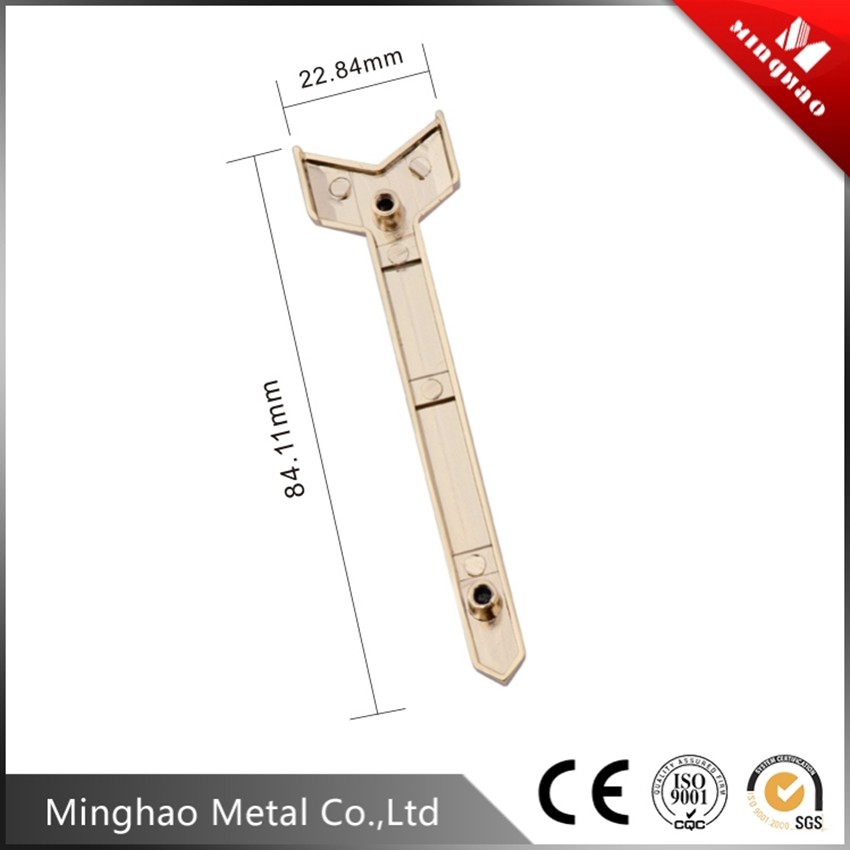 Minghao high quality 22.84*84.11mm Light gold metal wallet accessories