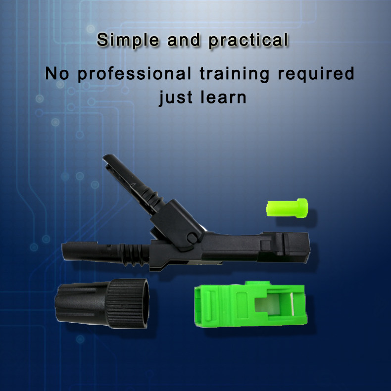 FTTH SC APC Fiber Optic Quick Connector Can be reused 55 mm Long Fast Connector
