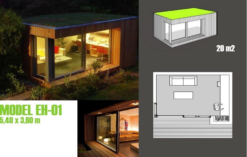 Small Kit Mobile Light Steel Home Garden Studio Prefabricated 20sqm Size For Workshop