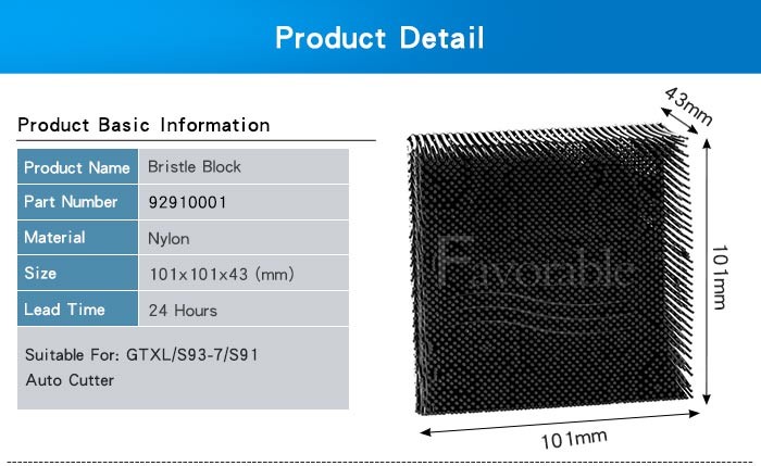 Black Nylon Bristle 1.6" With Round Foot For Gerber Cutter GTXL Bristle 92910001